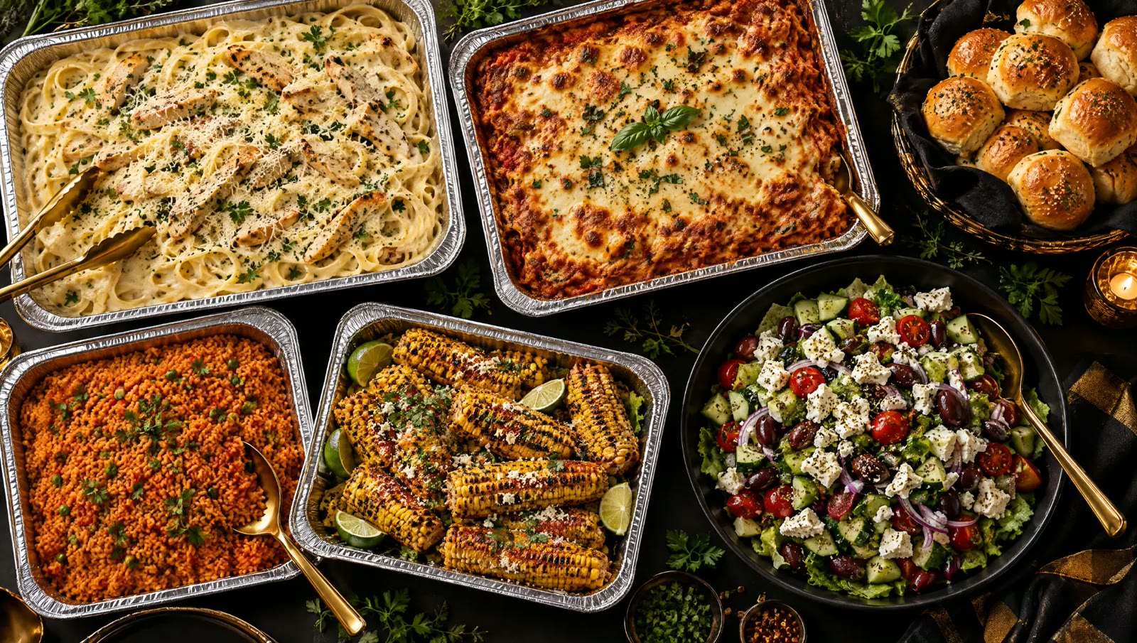 Drop-Off Catering: A salad, two sides and an entrée for 50 guests, delivered to your event.
